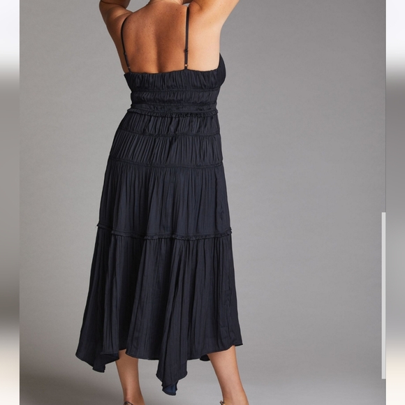 Anthropologie Ruched Slip Dress - black - Picture 3 of 6